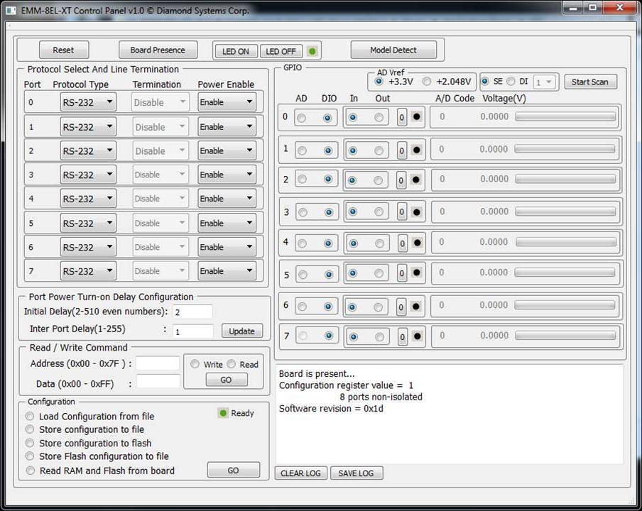 GUI Control Panel
